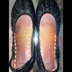 Well-worn size 10 Black patent Tieks